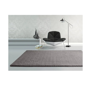 SHANGHAI Alfombra shaggy lisa gris, varias medidas disponibles.