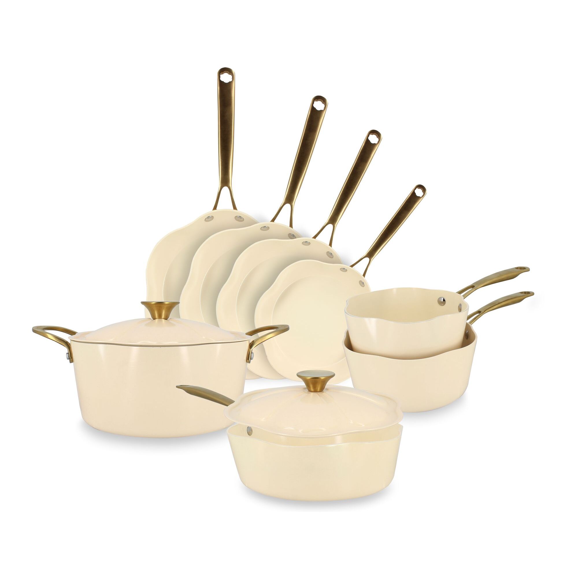 Batterie de cuisine en aluminium recyclé en forme de fleurs DAHLIA