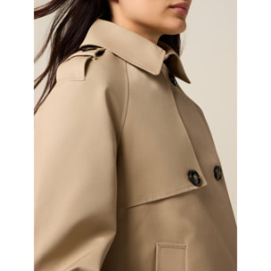 Oltre - Trench corto misto cotone - Beige