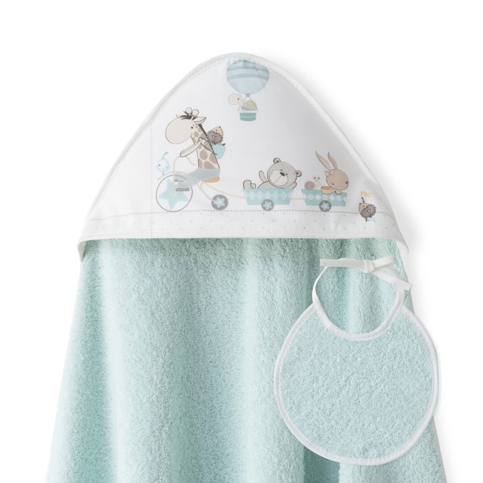 Set Capa de Baño Jirafa Bicicleta con Babero
