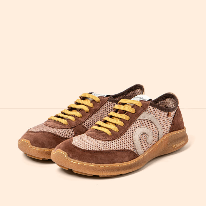 Zapatos N5435C MULTI MATERIAL CHOCOLATE/OROEL color Chocolate