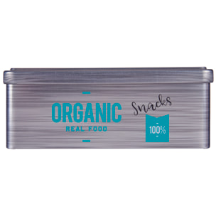 BOTE HOJALATA REGTANGULAR ORGANIC SNACKS