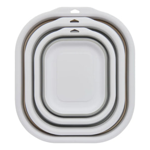 Lot de 3 Bassines Retractable Grises 3+5+10L