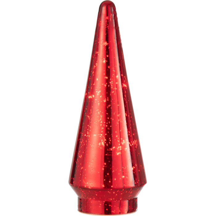 J-Line décoration Sapin De Noël - verre - rouge - large - LED