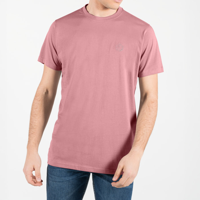 T-shirt basic maniche corte con logo ricamato