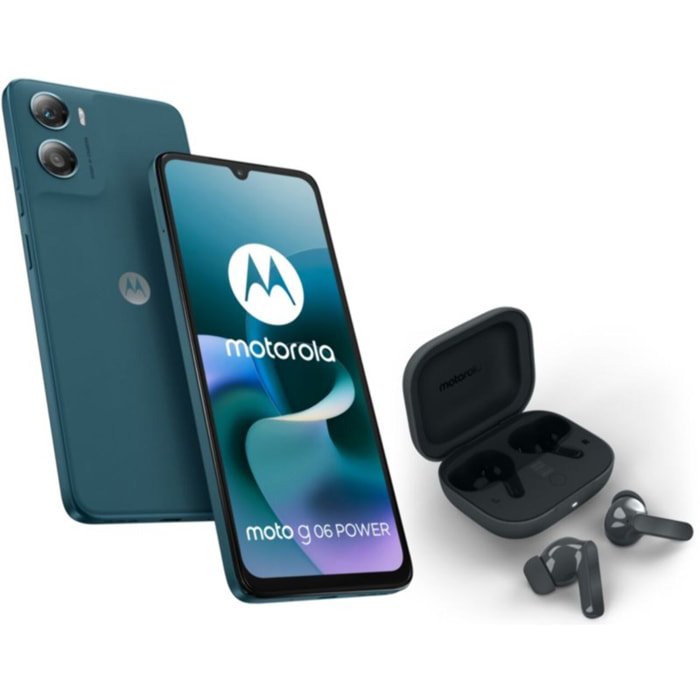 Smartphone MOTOROLA Pack G06 Power 4G 256Go Bleu + Moto Buds Bass