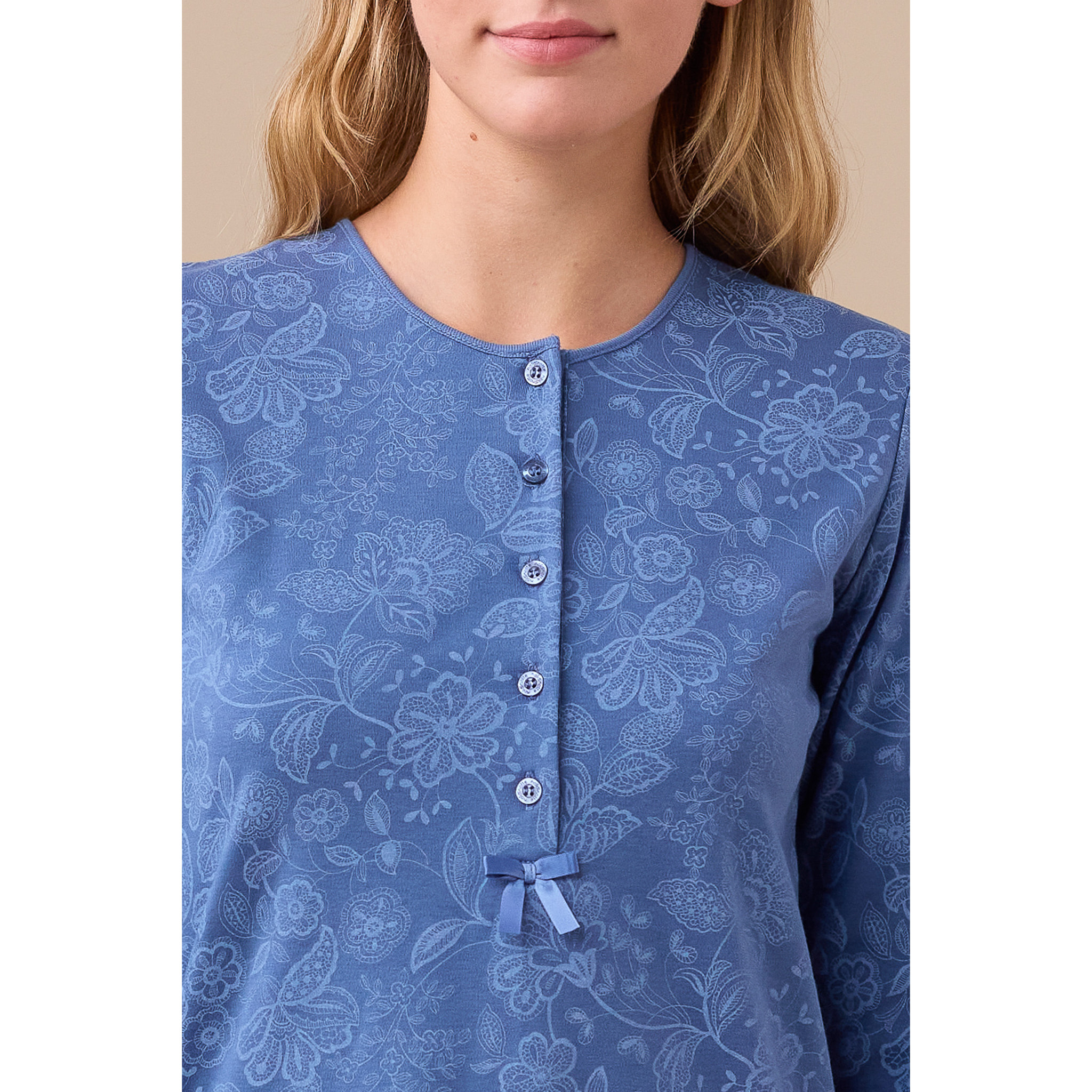 Camicia da notte donna caldo cotone articolo flory Noidinotte