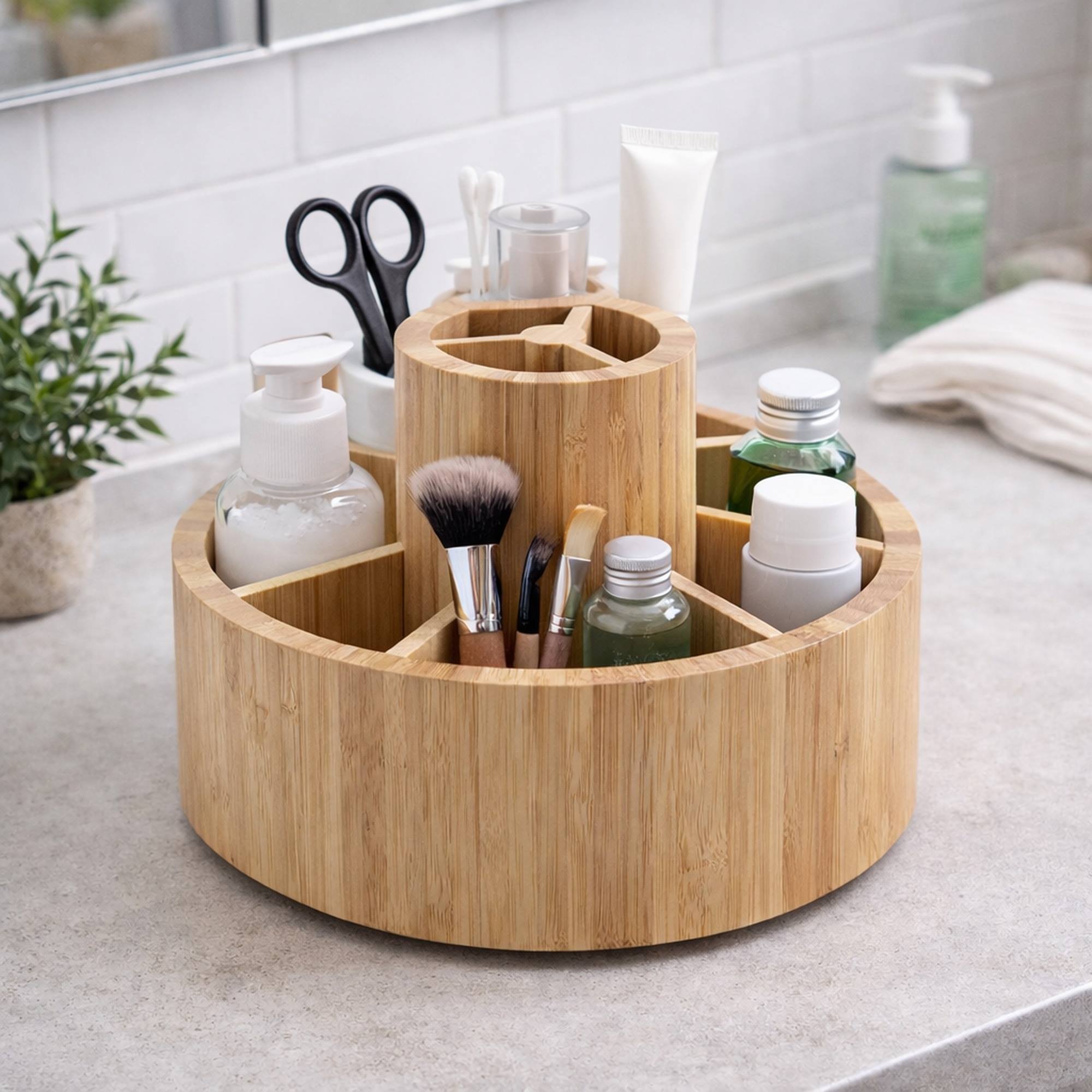 Organizador giratorio de Bambú 20x5,3cm siendo versátil y funcional