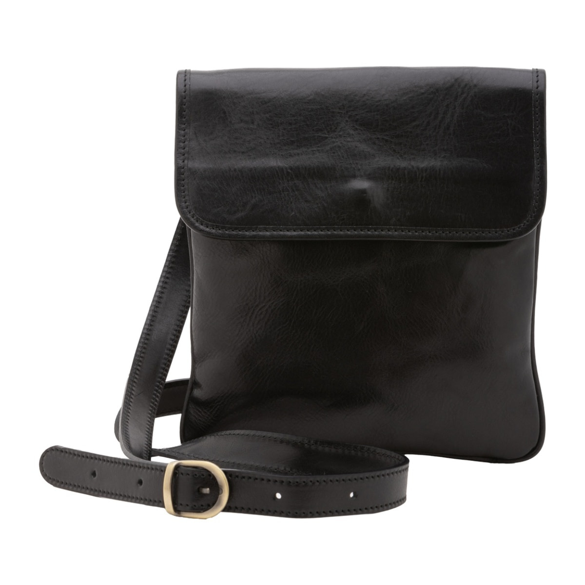 Borsa a tracolla da uomo in vera pelle - Modello False - Made in Italy - 25.0 x 23.0 x 4.0 cm
