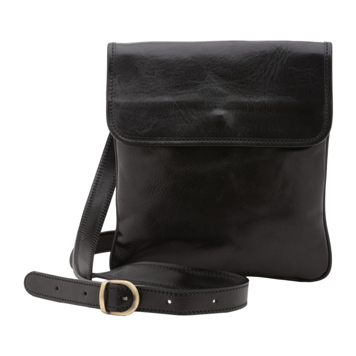 Borsa a tracolla da uomo in vera pelle - Modello False - Made in Italy - 25.0 x 23.0 x 4.0 cm