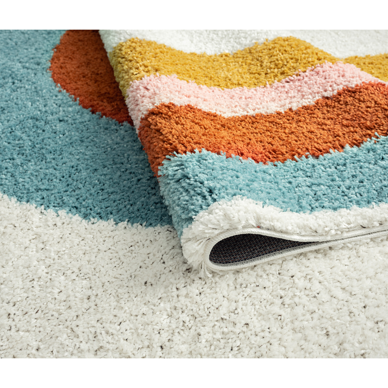 Aquarelle - tapis enfant arc en ciel multicolore