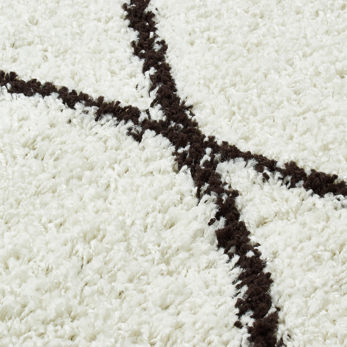 Asma - Tapis shaggy berbère, crème et café