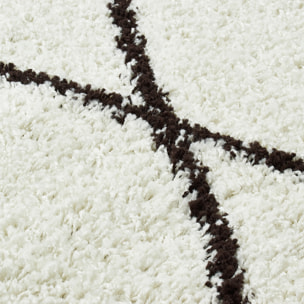 Asma - Tapis shaggy berbère, crème et café