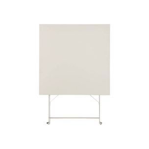 Table jardin bistrot carrée pliable 70x70cm. 2 places en acier thermolaqué