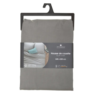 Housse de couette "Carina" coton gris souris 240x220cm