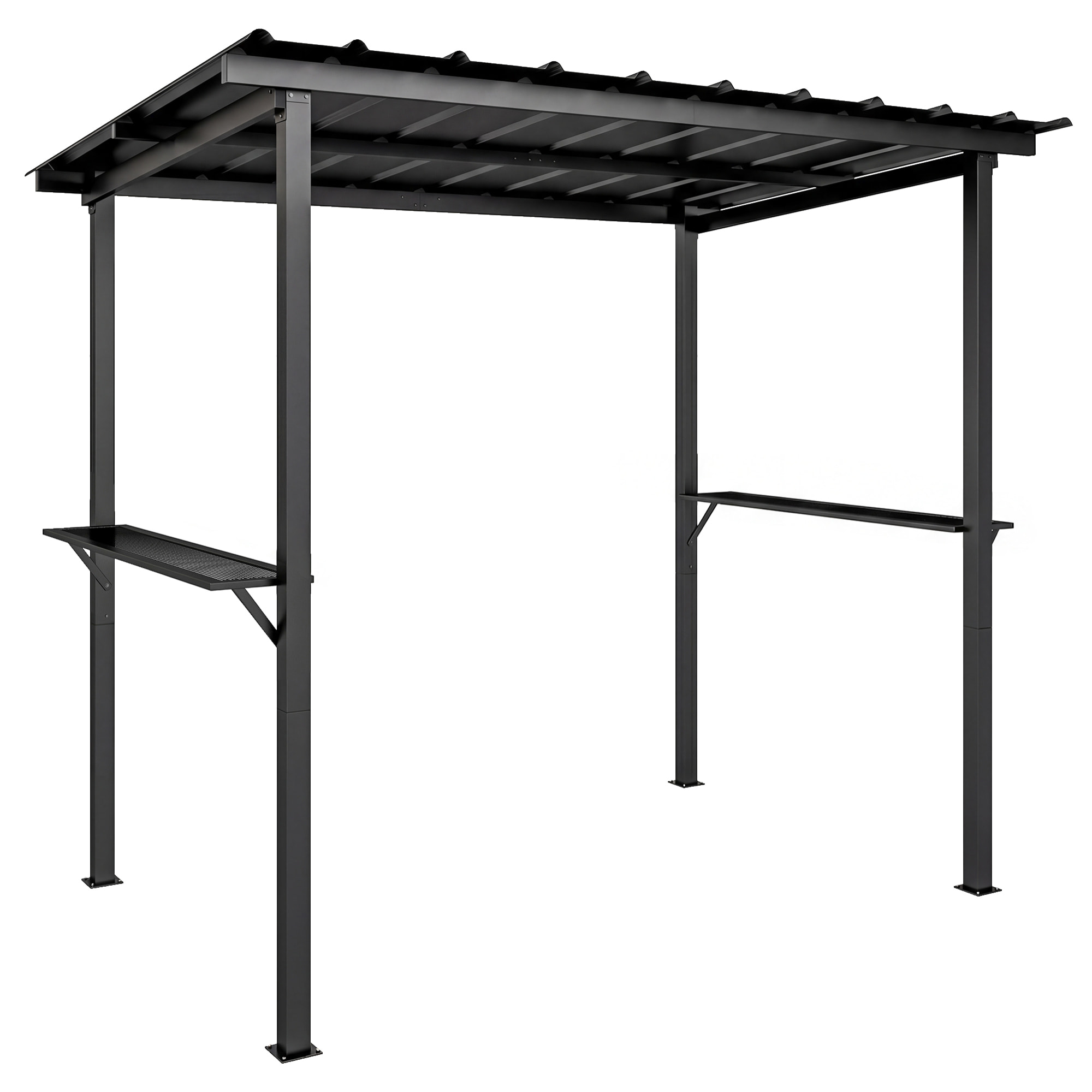 Abri pour barbecue - tonnelle de jardin  toit rigide - métal galvanisé - 271x182x229cm - noir