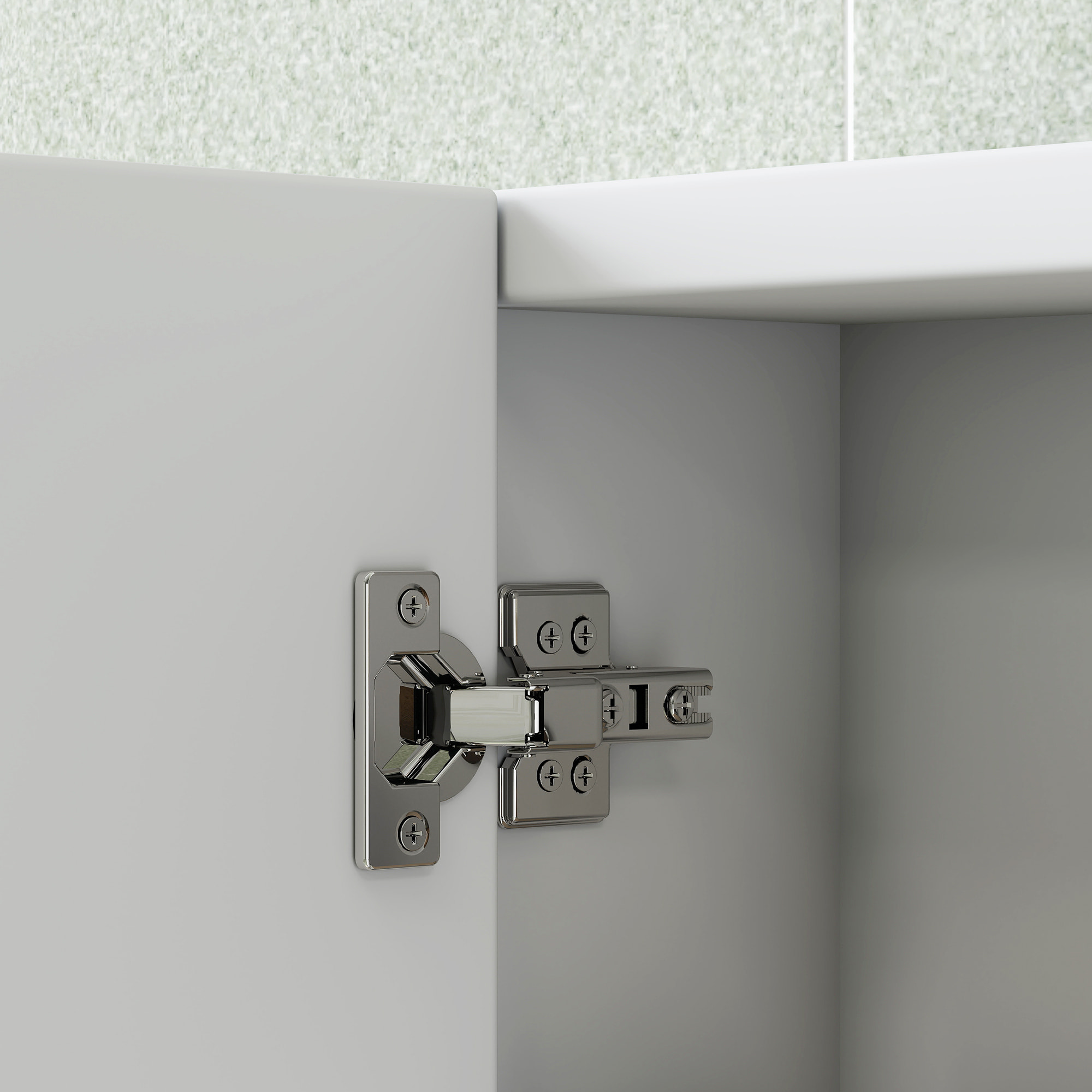 Armoire miroir murale salle de bain design 3 portes 4 étagères  91 x 11 x 65 cm blanc