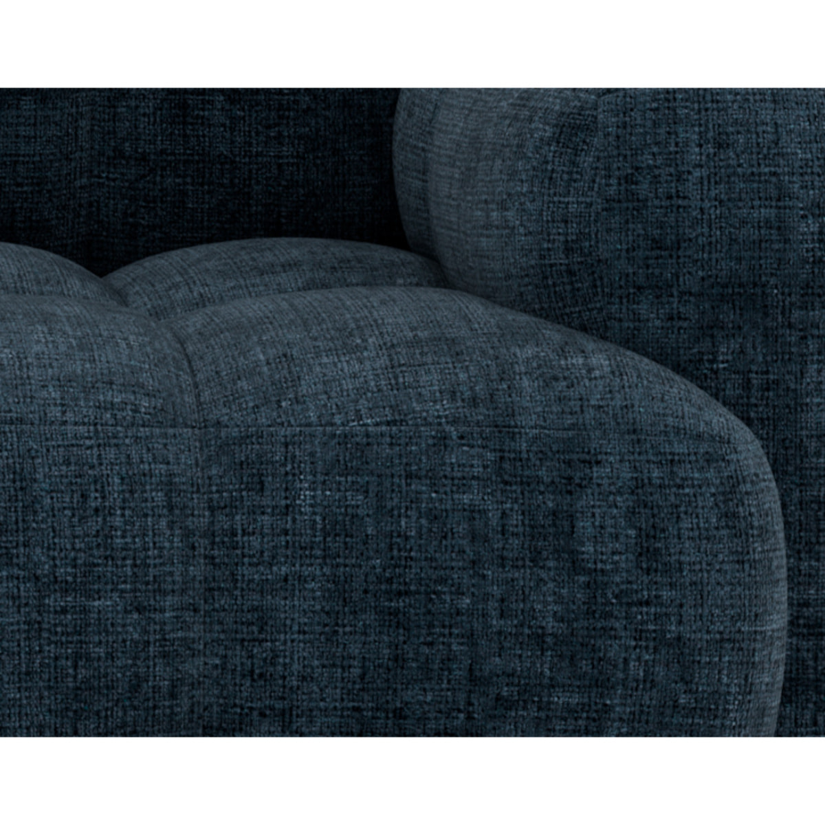 Grace - canapé modulable 3 places en velours texturé - Bleu