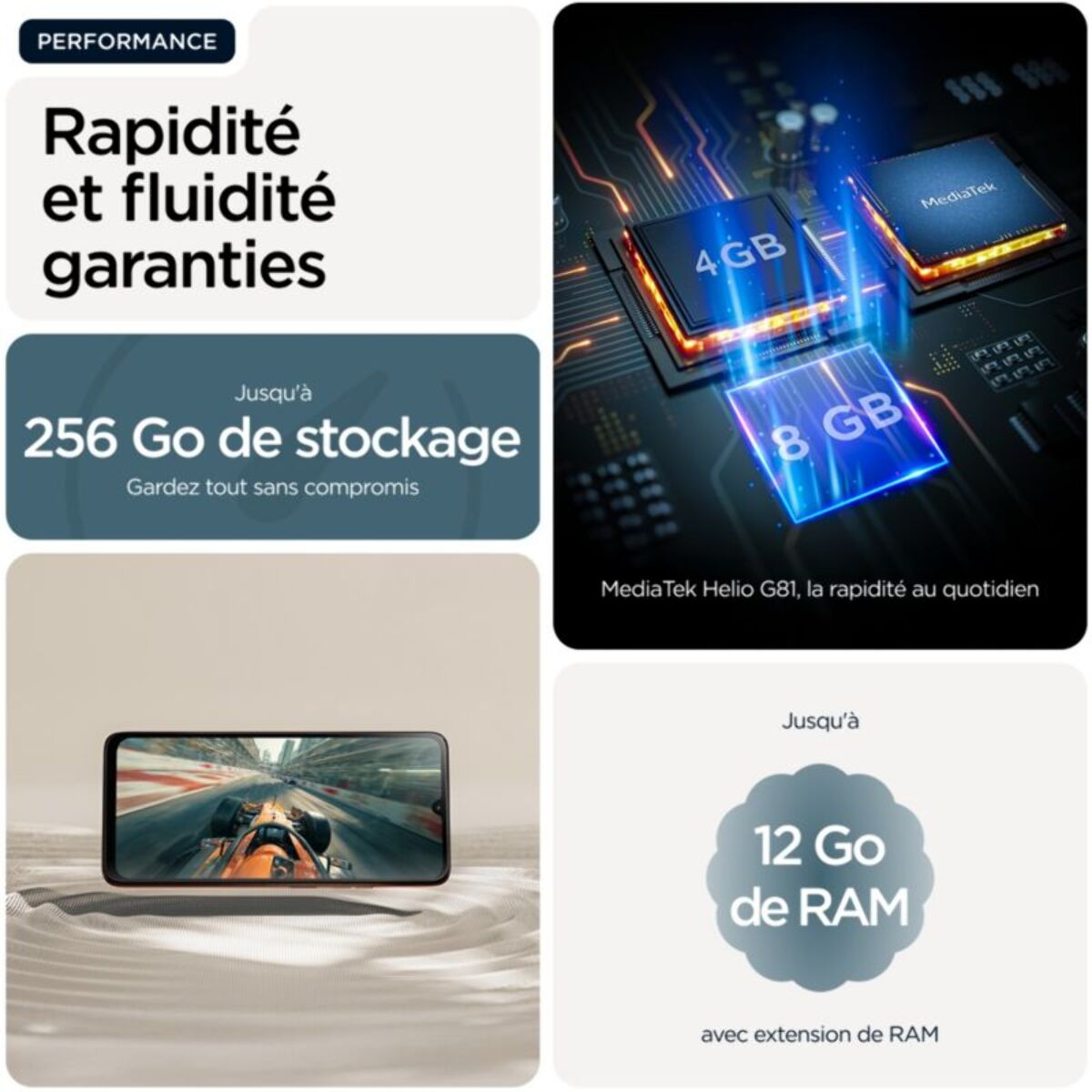 Smartphone MOTOROLA G06 128Go Tapestry Bleu