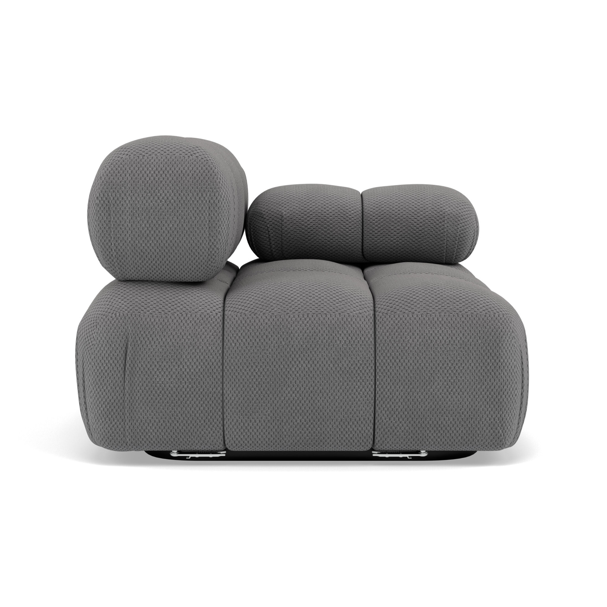 Ruby - module d'assise droit en velours texturé - Gris