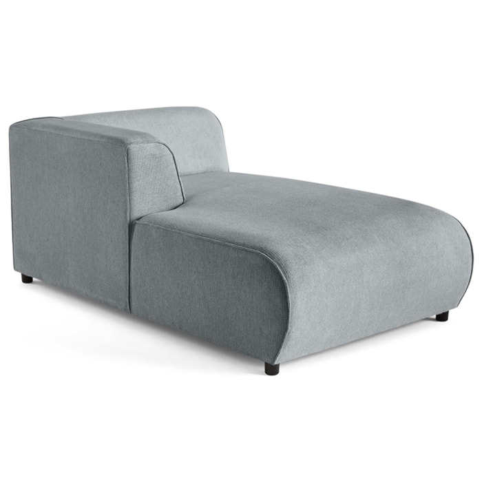 Suaro - Module d'assise méridienne gauche en tissu texturé - Gris
