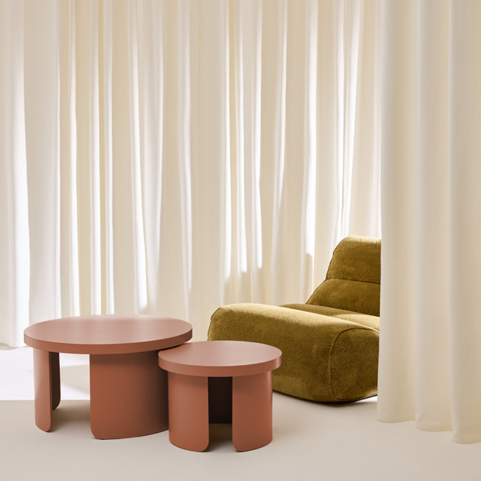Set de 2 tables basses gigognes rondes   LUMA