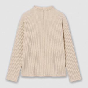 Set jersey pantalón canalé beige