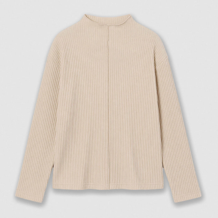 Set jersey pantalón canalé beige