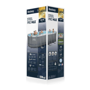 Bestway Piscine hors sol - Ovale - Power Steel - 549 x 274 x 122 cm - Avec accessoires