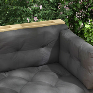 Ensemble de 3 coussins d'extérieur assise dossier latéral canapé gris