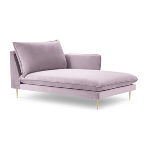 Méridienne droite "Vienna" en velours lavande