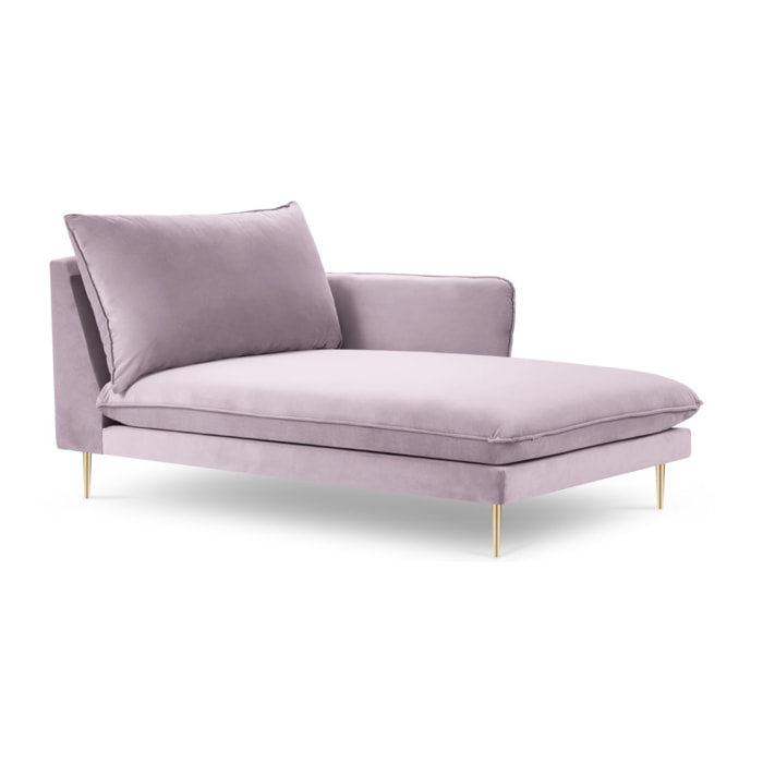 Méridienne droite "Vienna" en velours lavande