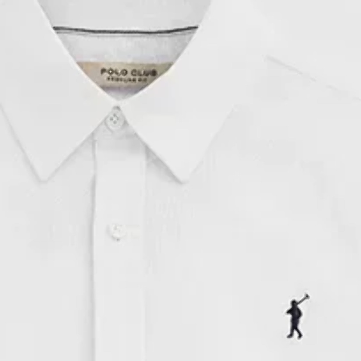 Camicia cotolino bianca regular fit con logo Rigby Go