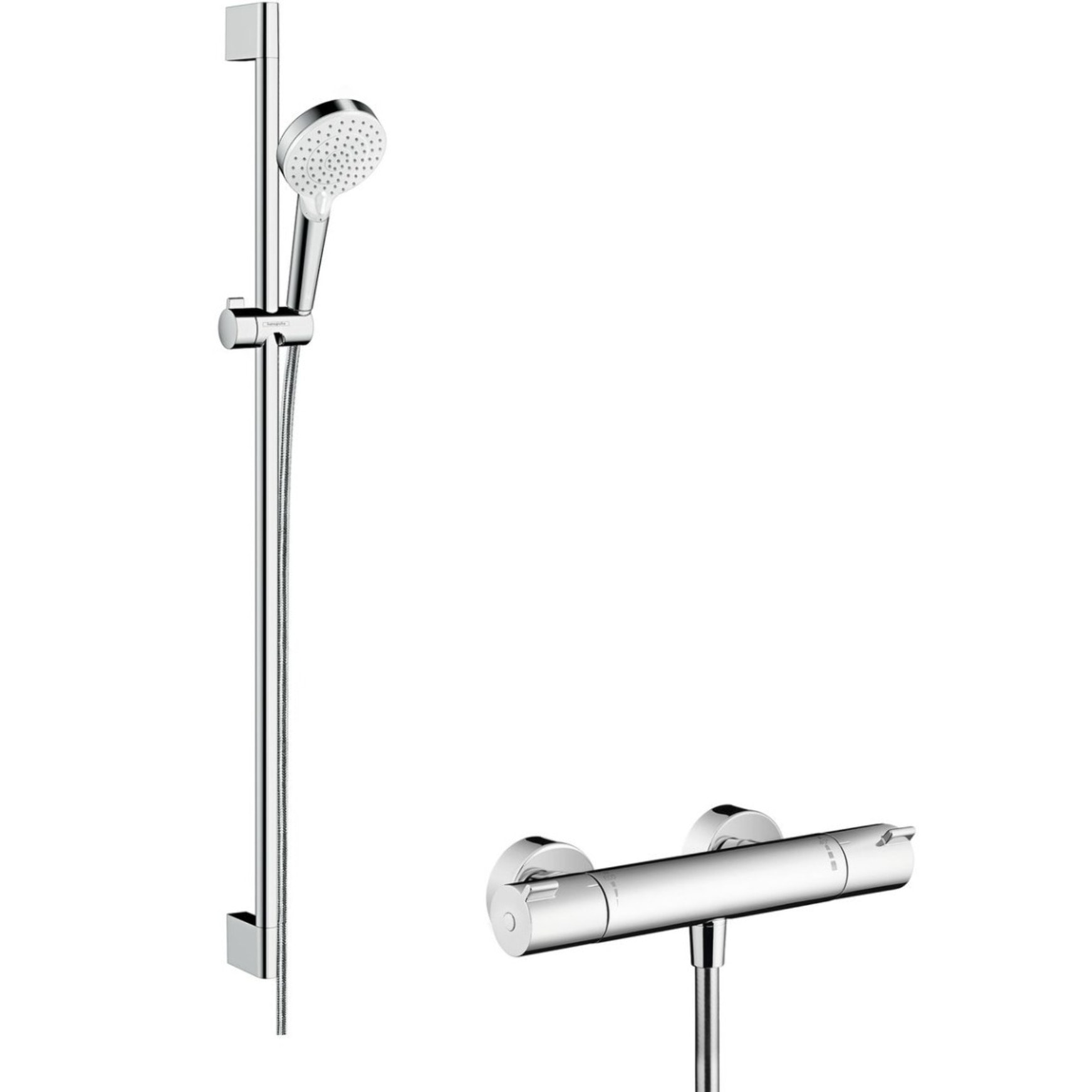 Combi douche Crometta Vario avec barre 65 cm / Ecostat 1001 CL blanc/chromé - HANSGROHE - 27812400