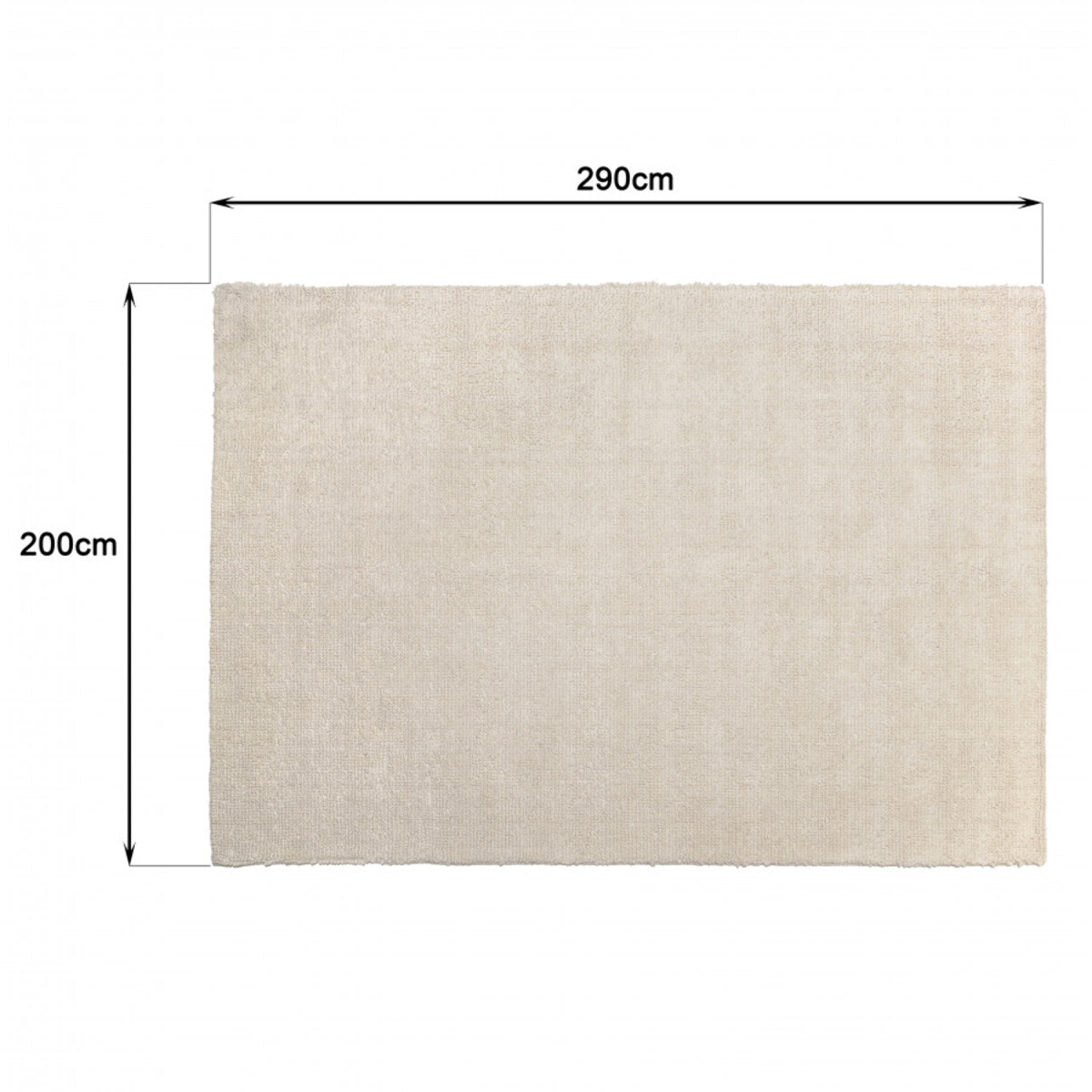 CHARLES - Tapis rectangulaire 200x290cm en laine bouclée couleur ivoire