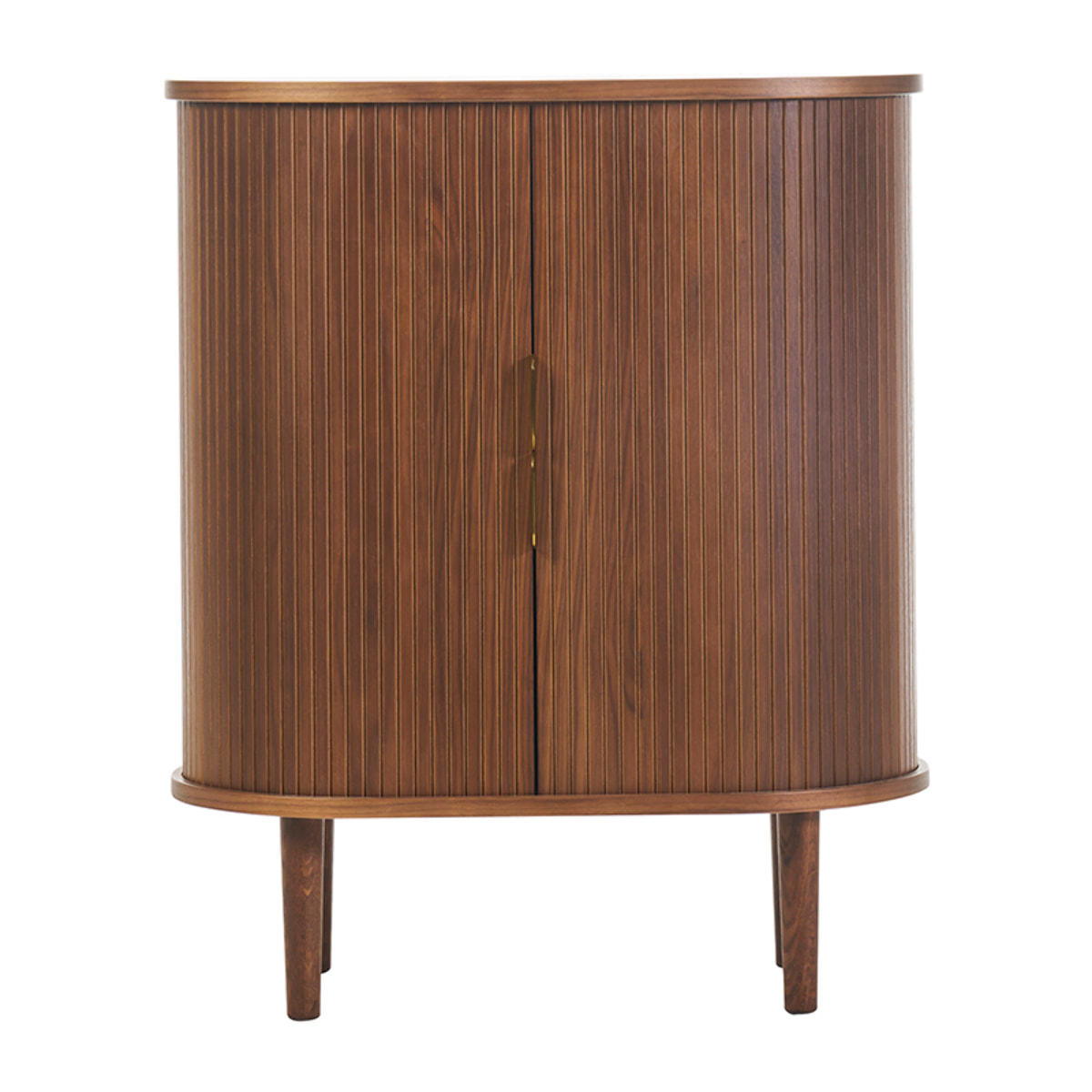 Buffet haut vintage avec portes coulissantes bois foncé noyer L70 cm EPIC