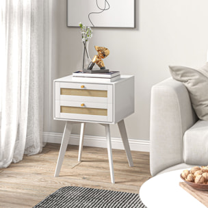 Conjunto para el Hogar Incluye 1 Mueble de TV para Televisores de hasta 55 Pulgadas 1 Mesa Consola y 1 Mesita de Noche Estilo Bohemio Blanco