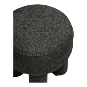 Canberra - Pouf rotondo in chenille antracite ø43x43 cm