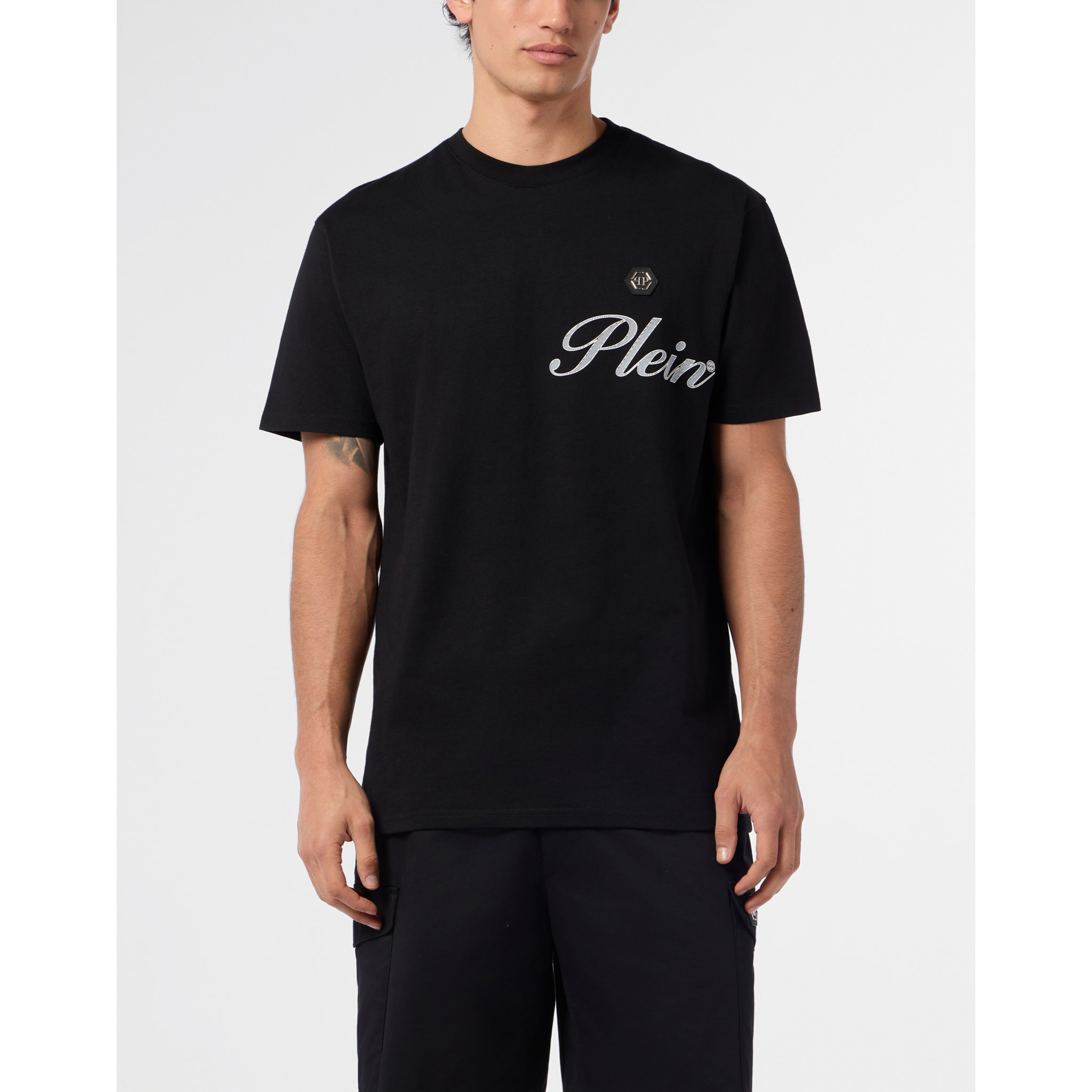 PHILIPP PLEIN Camiseta de cuello redondo y manga corta SIGNATURE