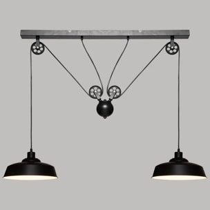 Suspension "Ezio" noire - métal H60 cm