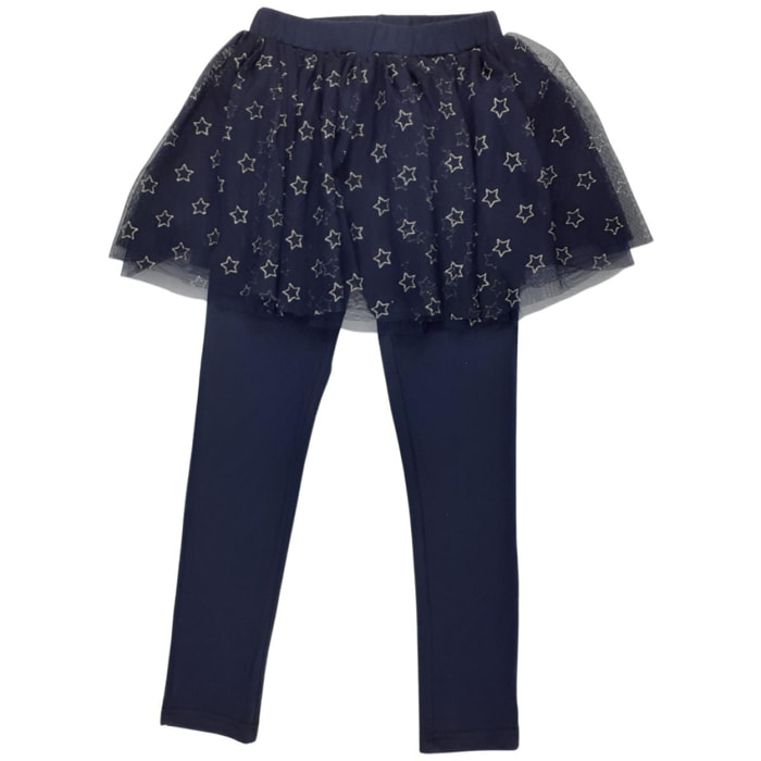 GONNA TULLE STAMPA STELLE E LEGGINGS BLU ALL-IN-ONE
