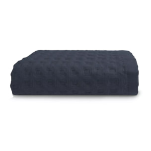 Serviette eponge pur coton 240 g/m² nid d'abeille marine Detente navy