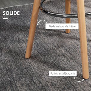 Lot de 2 tabourets de bar – Assise rembourrée – Style moderne