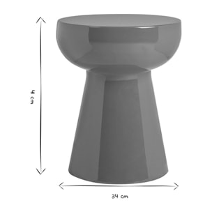 Table d'appoint ronde en métal émaillé terracotta D34 cm MOGOU