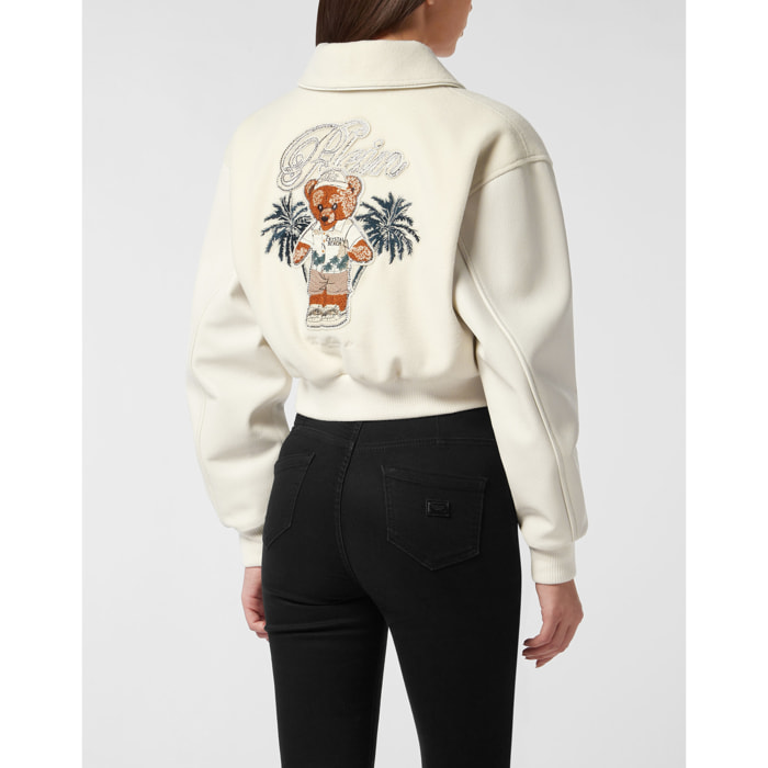 PHILIPP PLEIN Leather Bomber TEDDY