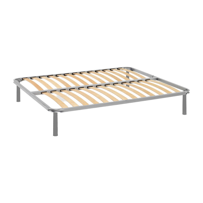 Rete letto matrimoniale Alessa, Rete ortopedica in multistrato di betulla a 13 doghe, 100% Made in Italy, Cm 140x190h 34