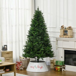 HOMCOM Albero di Natale Artificiale 180cm con 786 Rami, 2 Sezioni e Base in Metallo, Verde