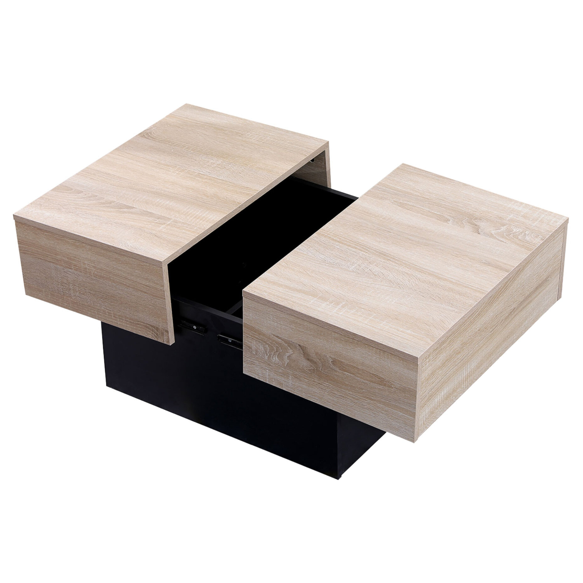 Table basse avec plateaux amovibles noire GRETA