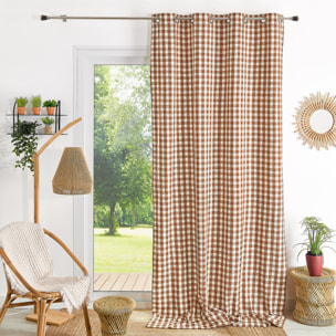 Rideau 100% coton vichy LOURMARIN - Terracotta