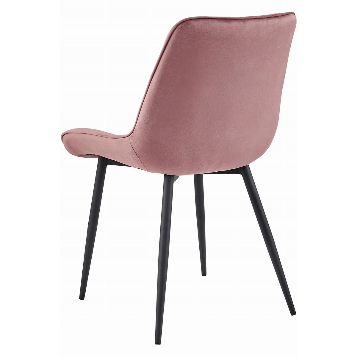Set di 3 Sedie Bera in Velluto Rosa Antico e Metallo Nero